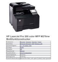HP LaserJet Pro 200 Color MFP M276nw Nordrhein-Westfalen - Oberhausen Vorschau