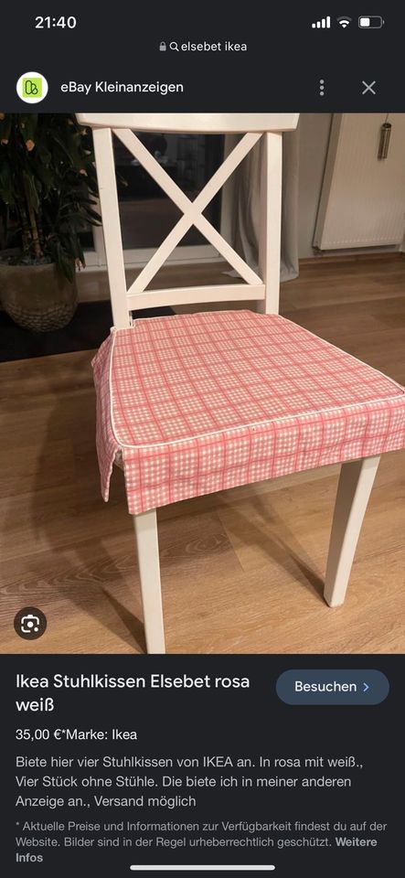 4 Stuhlkissen elsebet Ikea Shabby Chic Landhausstil  Sitzkissen in Hannover