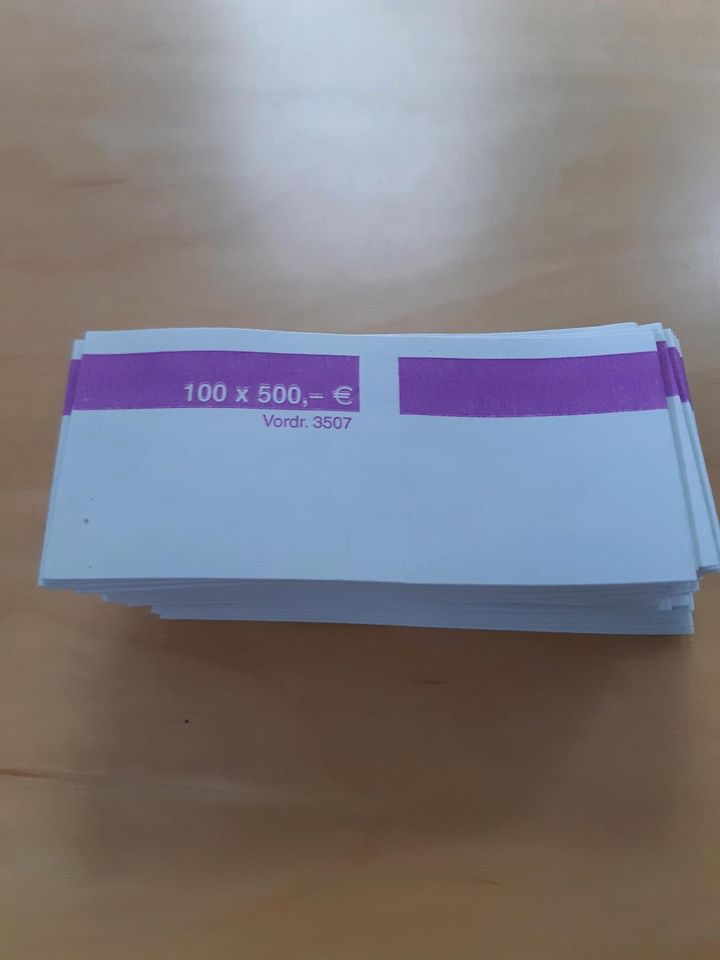 100x Banderole Geldstreifband f.100 Geldscheine á 500€ (= 50000€) in Neubrandenburg