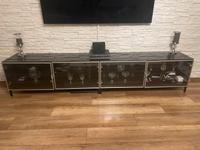Ikea Besta dunkelbraun mit Glasplatten in Schwarz Elberfeld - Elberfeld-West Vorschau