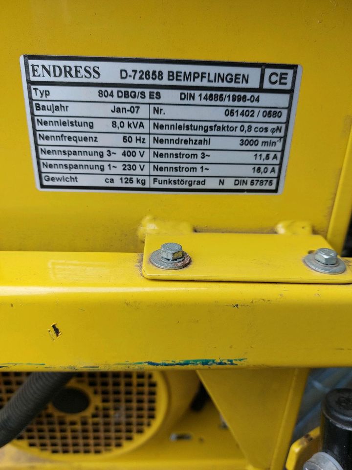 Stromerzeuger Endres 8kva mit Estarter bis 500km Lieferung 100€ in Braunschweig