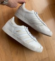 ADIDAS Gazelle Leder Sneakers weiß Gr 37,5 München - Bogenhausen Vorschau