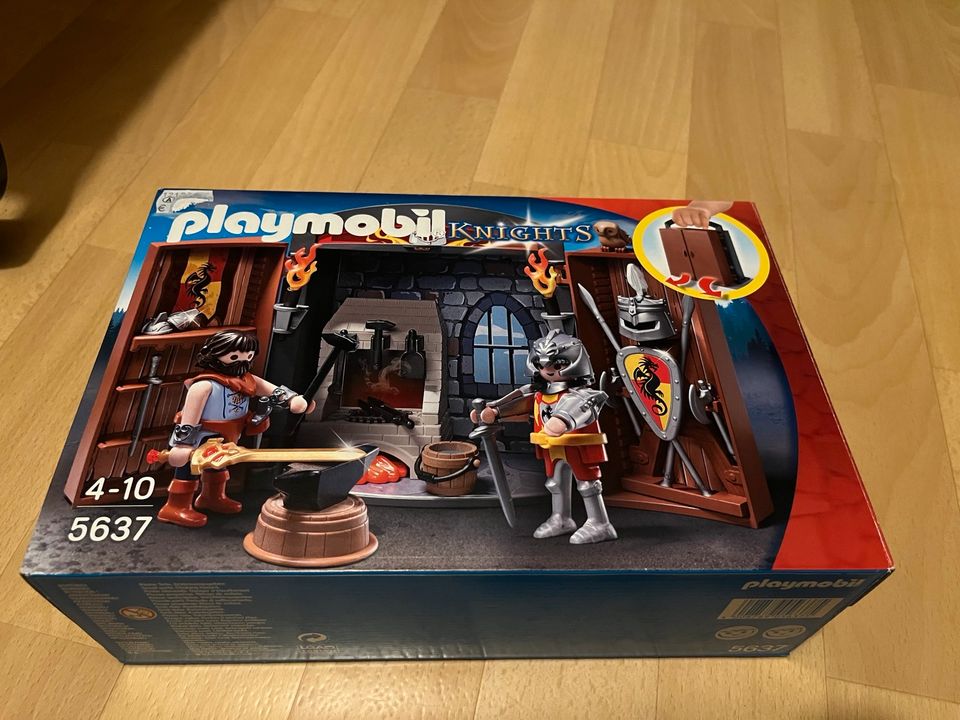 Playmobil-5637 Knights Schmiede bespielt in Harztor Ilfeld