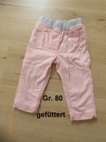 rosane gefütterte Hose in Gr. 80 Tom Tailor Nordrhein-Westfalen - Möhnesee Vorschau