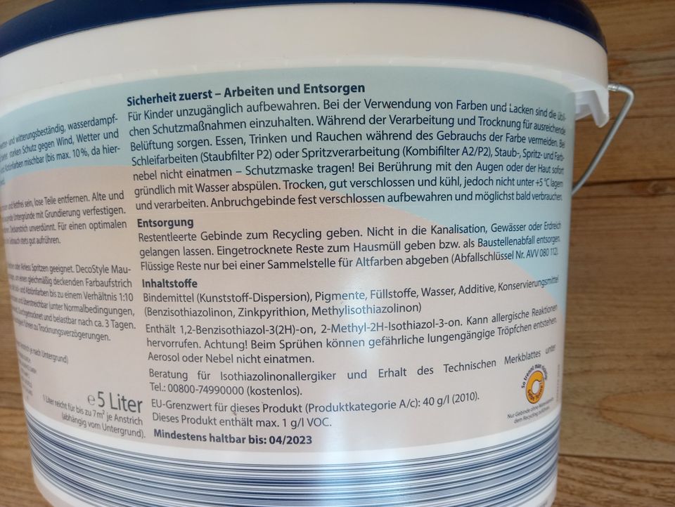 Mauerfarbe 5 Liter neu Außenfarbe Wandfarbe aussen in Limburg