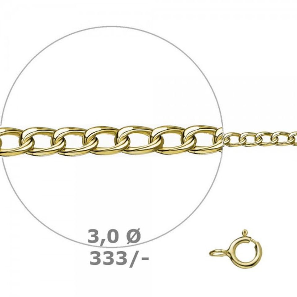 Panzerkette 333 Gold 3,0 mm Breit 50-55-60 cm Länge NEU Goldkette in Ennepetal