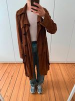 Wildleder Mantel Trenchcoat Braun velour Leder L blogger Mango Berlin - Neukölln Vorschau