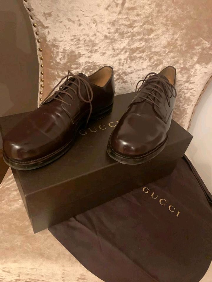 Gucci-Herren Schnürschuh Echtleder dunkelbraun in Lüneburg