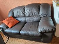 Schwarzes Ledersofa Couch 2er Sofa Berlin - Rudow Vorschau