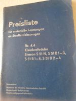 Simson Katalog Preisliste Kleinkrafträder Sachsen - Mittweida Vorschau
