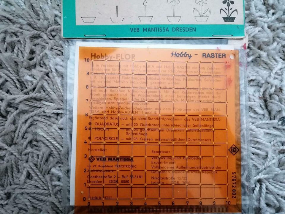 DDR Schablonen, vollständig VEB Mantissa Dresden in Großrückerswalde