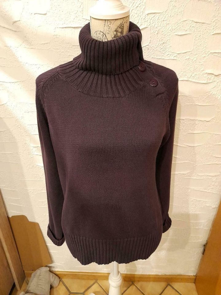 Gr.L Pullover Rollkragen Violett lila Strick warm winter schick in Treuchtlingen