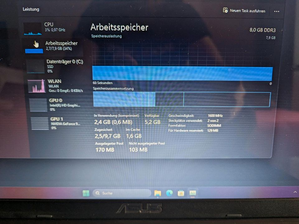 Laptop 17,3 Zoll ASUS - K751L / i5-5200U / SSD 480 GB Windows 11 in Kaiserslautern
