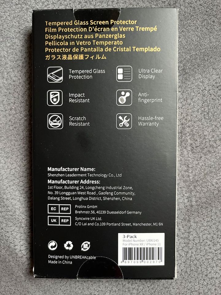 UNBREAKcable Schutzfolie Panzerfolie 3er-Pack für iPhone 11/XR in Gößweinstein