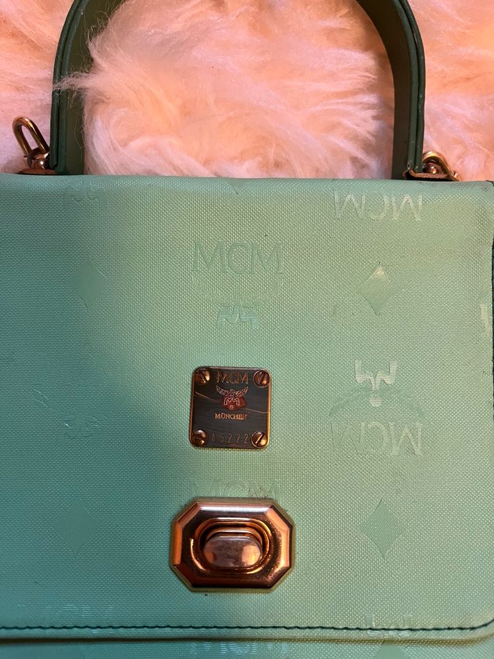 MCM Damen Vintage Tasche/Handtasche in Tiffany Blue in Krefeld