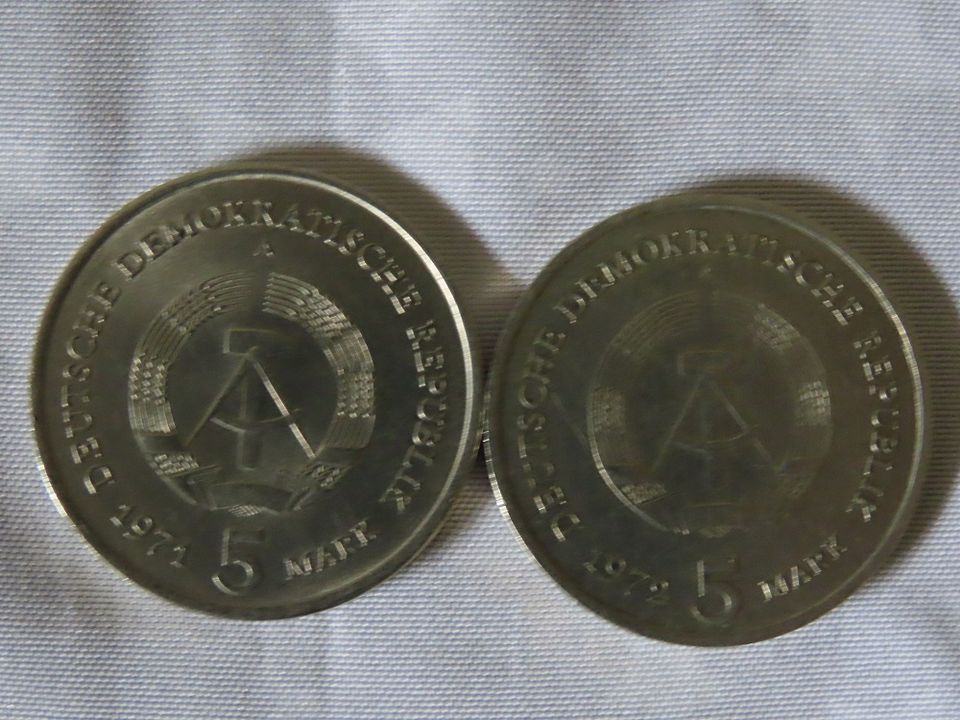 Münzen 5-DDR Mark, 2 Stück in Bad Brückenau