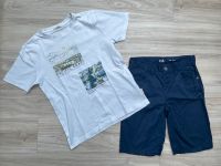 ❤️ T-Shirt mit Shorts / kurze Hose, Tom Tailor / H&M, Gr. 140 Baden-Württemberg - Bissingen an der Teck Vorschau