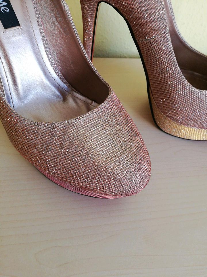 Damen High Heels, Gr. 40, Apricot meliert, ca. 12 cm, neu! in Essen