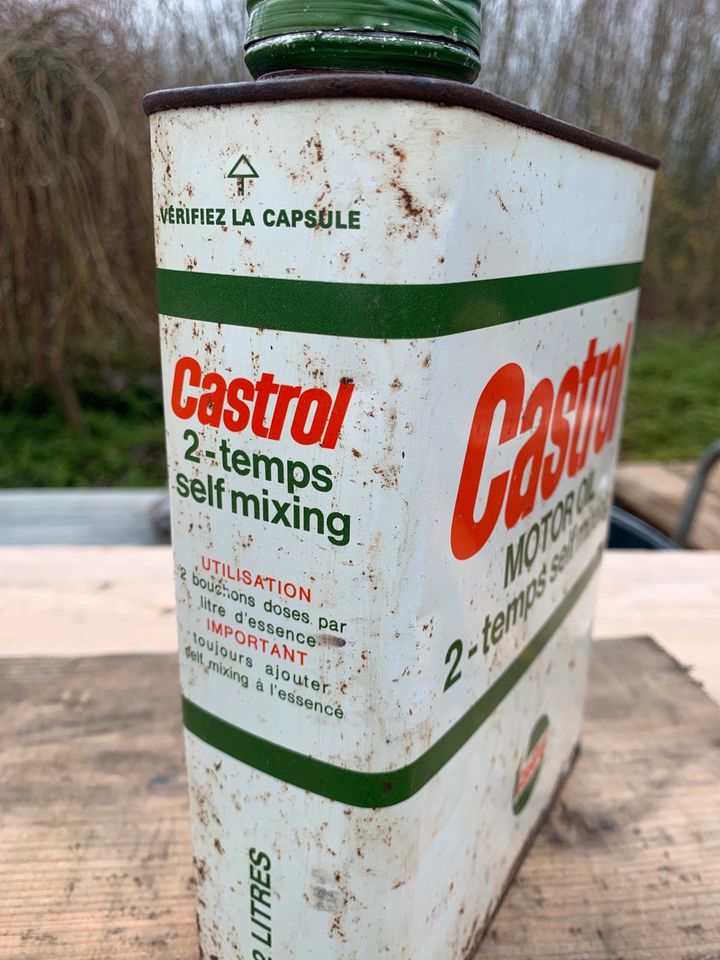 Castrol Zweitakt Öldose 60er Alu Messbecher Vespa Moped 2 Liter in Korschenbroich