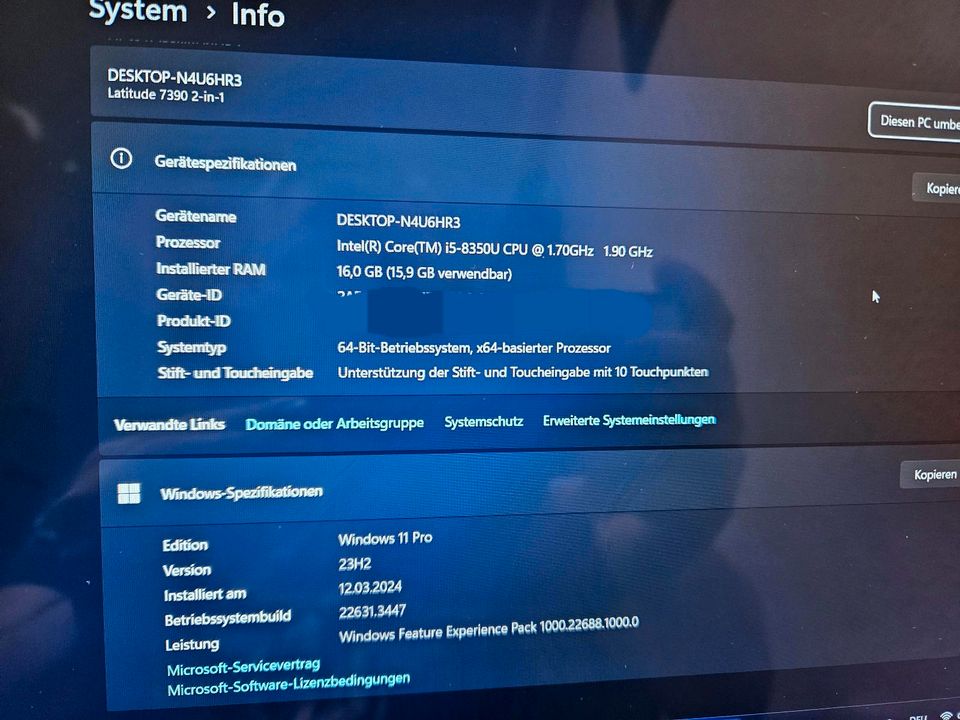 DELL Latitude 7390 2in1 13,3" Intel Core i5 8. Gen 16GB SSD 512GB in Düsseldorf