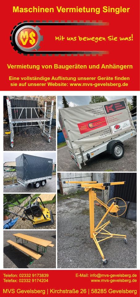 Anhänger (1,3 T) mieten in Gevelsberg,Velbert,Sprockhövel,Witten in Gevelsberg