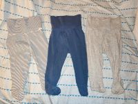 H&M Baby Hosen Hose mit Fuß Füßen 3stk blau gestreift grau Hamburg - Wandsbek Vorschau