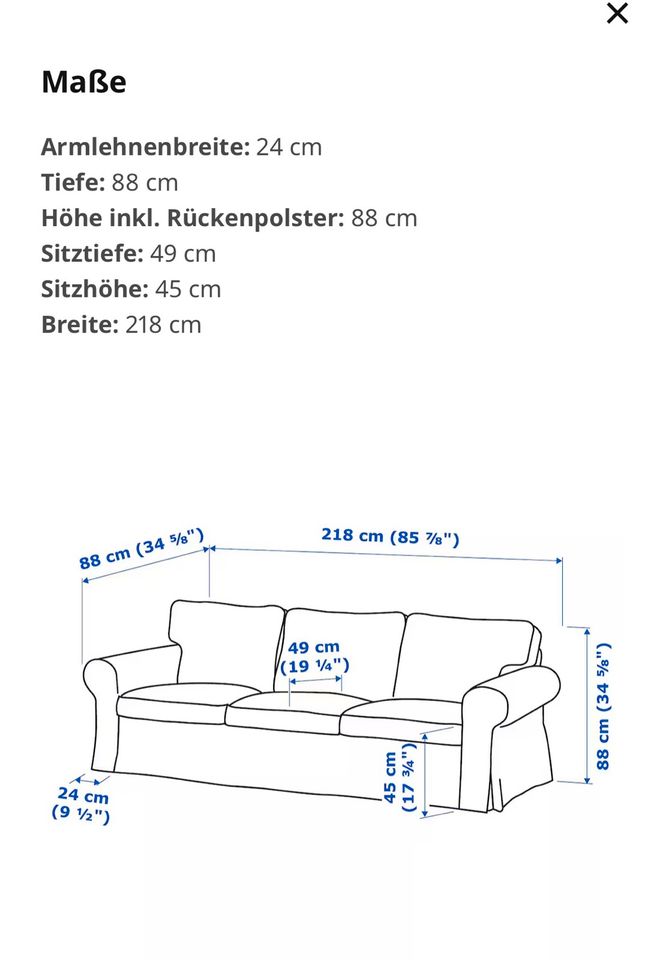 Sofa EKTORP Totebo Beige Ikea - Couch GRAU in Bad Hersfeld
