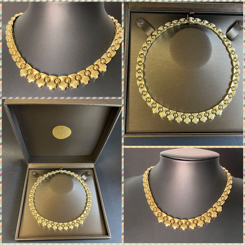 585 Gold Halskette Goldkette 14K Set Collier Armreifen Ohrringe in Berlin