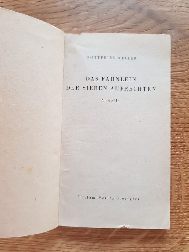 Das Fähnlein der sieben Aufrechten (Reclam 1949) Gottfried Keller in Dieburg