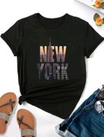 *NEU* Kurzarm-T-Shirt, schwarz, NEW YORK, Gr.L (Gr.40/42) Sachsen - Weinböhla Vorschau