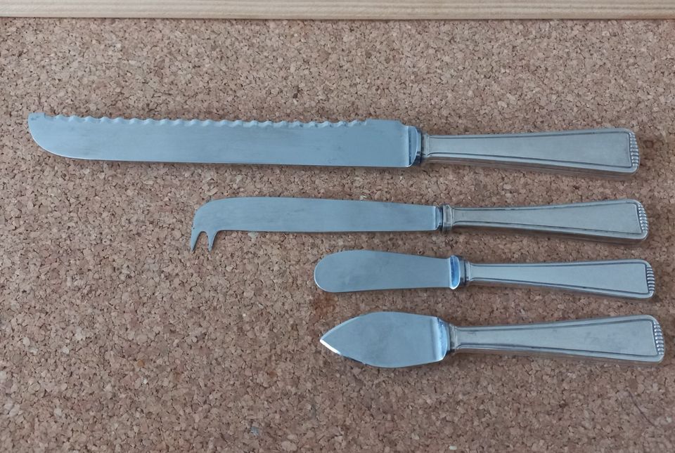 4 ALTE SILBER SERVIERBESTECK BROTMESSER BUTTERMESSER Käsemesser in Landshut