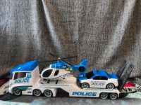 LKW Tieflader Polizei mit Polizeiauto und Polizeihubschrauber Sachsen-Anhalt - Colbitz Vorschau
