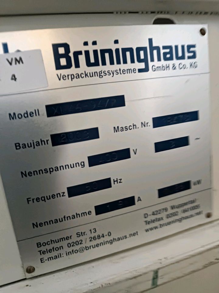 Brüninghaus XL 46 Verpackungsmaschine Verpackungsanlage in Stutzenklinge