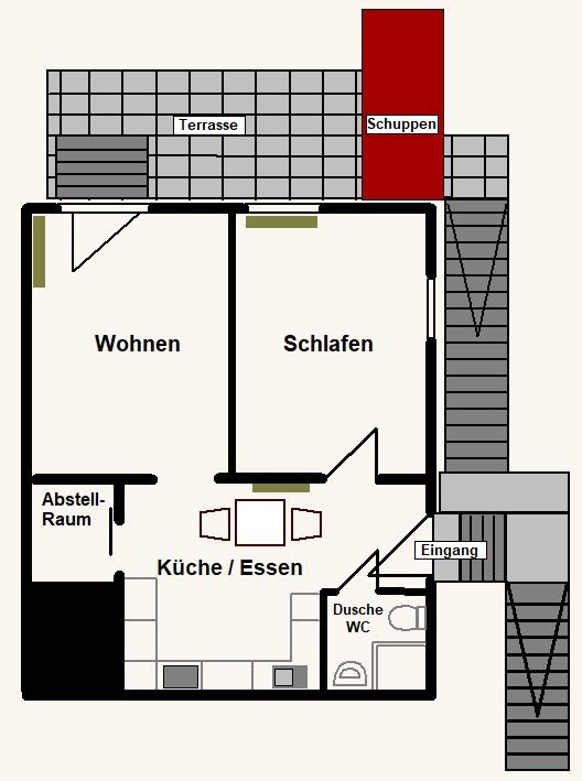 Schöne 2-Zimmer-Wohnung mit Terrasse und EBK in Oberboihingen in Oberboihingen