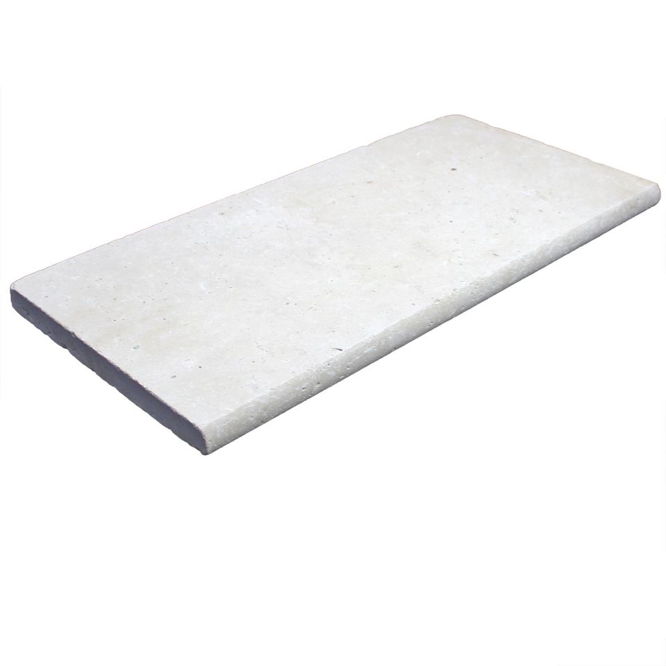 Travertin Poolplatten Poolumrandung 60x30x3cm Bullnose Schwimmbad Randplatten in Hammoor