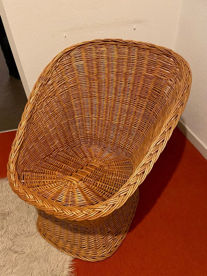 3x Vintage KORBSTUHL Korbsessel mid century 70er Rattan in Schmallenberg