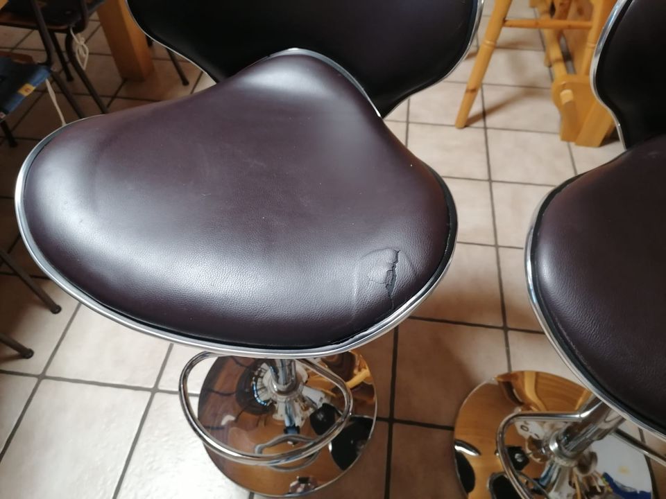 Barhocker Stuhl Set - Silber braun in Weilmünster
