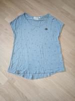 Naketano T-Shirt L blau Vögel fließend Rundschnitt Brandenburg - Eberswalde Vorschau