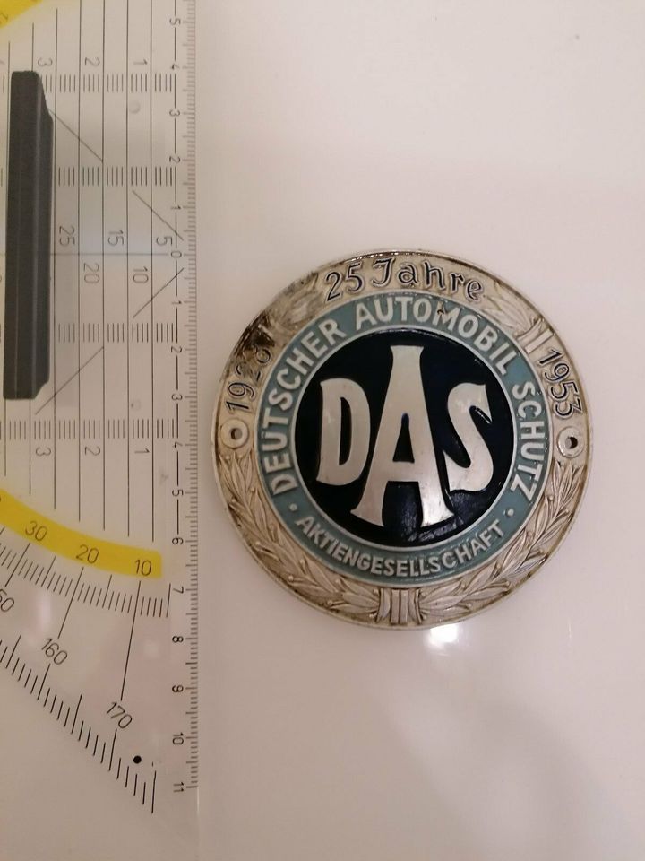 Plakette 25 Jahre DAS Deutscher Automobilschutz Aktiengesellschaf in Warstein