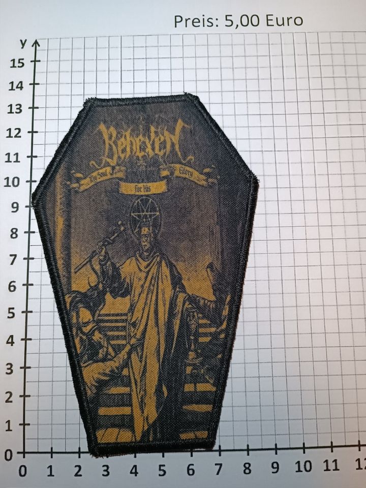 Patch / Aufnäher für Heavy Metal Kutte Coffin Shape verschiedene in Pfronten