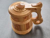 Schöner großer Bierkrug aus Holz mit Deckel Hessen - Wehretal Vorschau