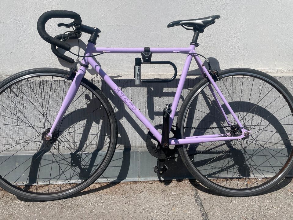 State Bicycle Co. Chromoly Steel 4130 purple Single Speed 55cm in Berlin