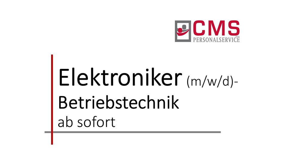 Elektroniker (m/w/d) - Betriebstechnik in Miltenberg