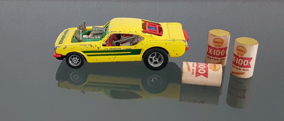 CORGI TOYS Ford Mustang Dragster Whizzwheels + SHELL Ölfässer '69 in Billigheim-Ingenheim