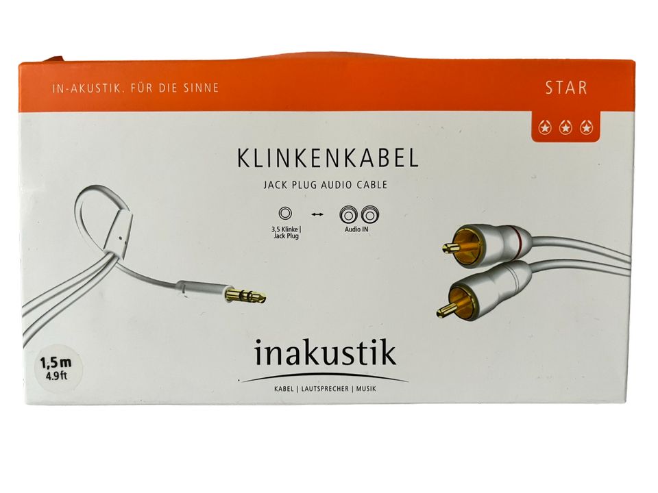 Inakustik Cinch / Klinke Audio Anschlusskabel 1,5m in Baltmannsweiler