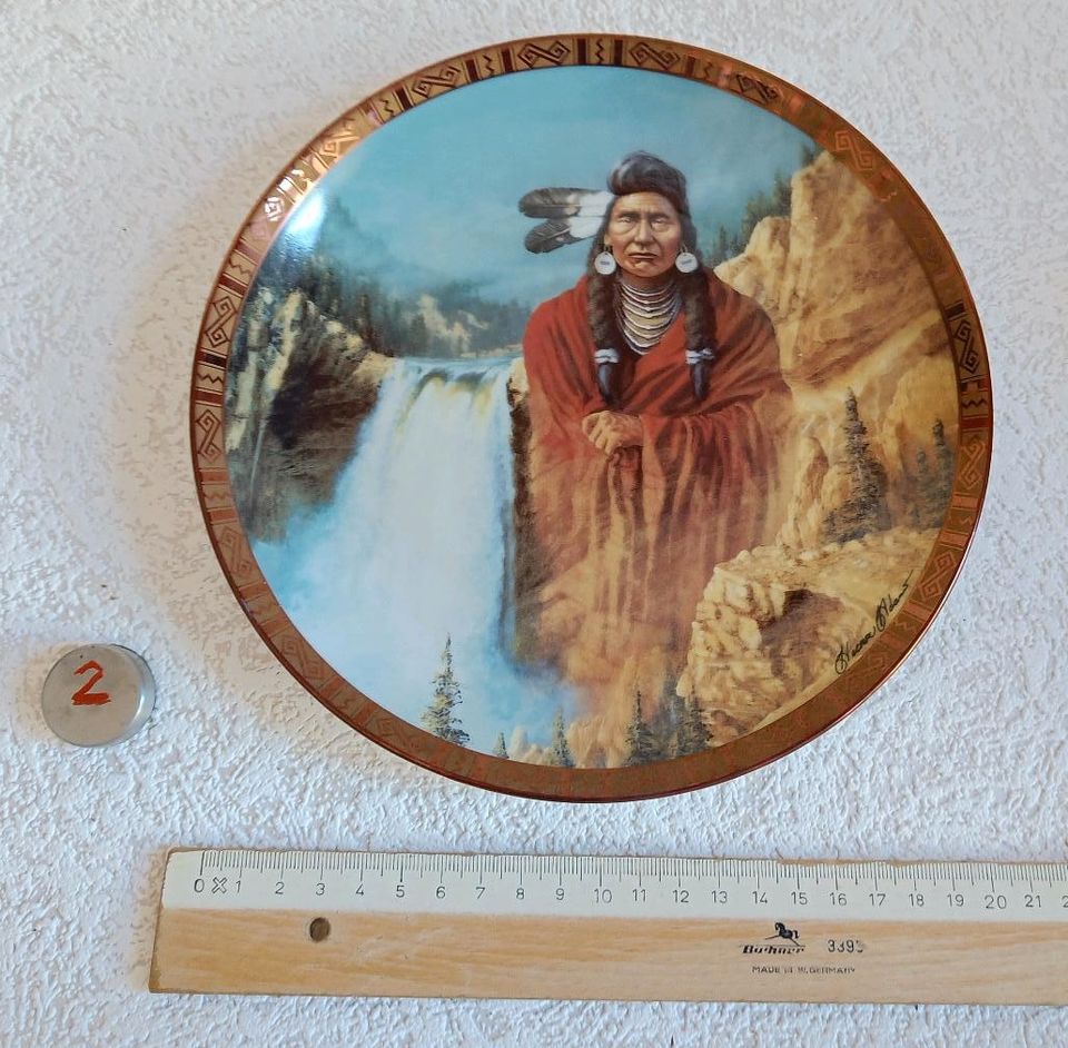 Verschiedene Franklin Mint Sammlerteller Indianer in Wellendingen