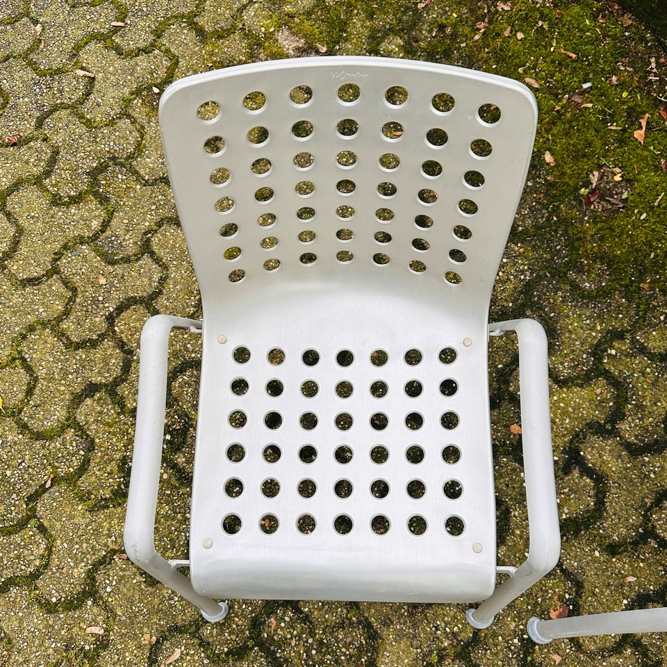 2x MEWA | Landi Chairs | Hans Coray | Gartenstühle | Vintage Mid-Century Designklassiker | Stapelstühle / Stühle für den Garten | passt zu: Vitra, Cassina, Knoll, USM Haller… in Düsseldorf