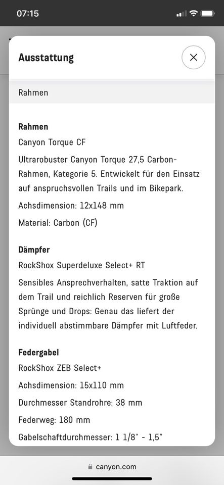 Canyon Tourque CF7 - 2022 Größe M - Mountainbike in Löningen