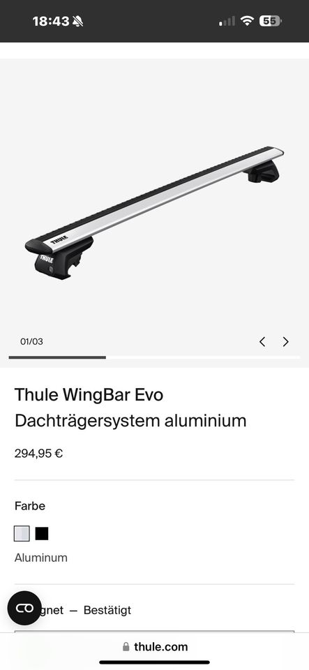 Thule dachträger für offene Reling in Moers