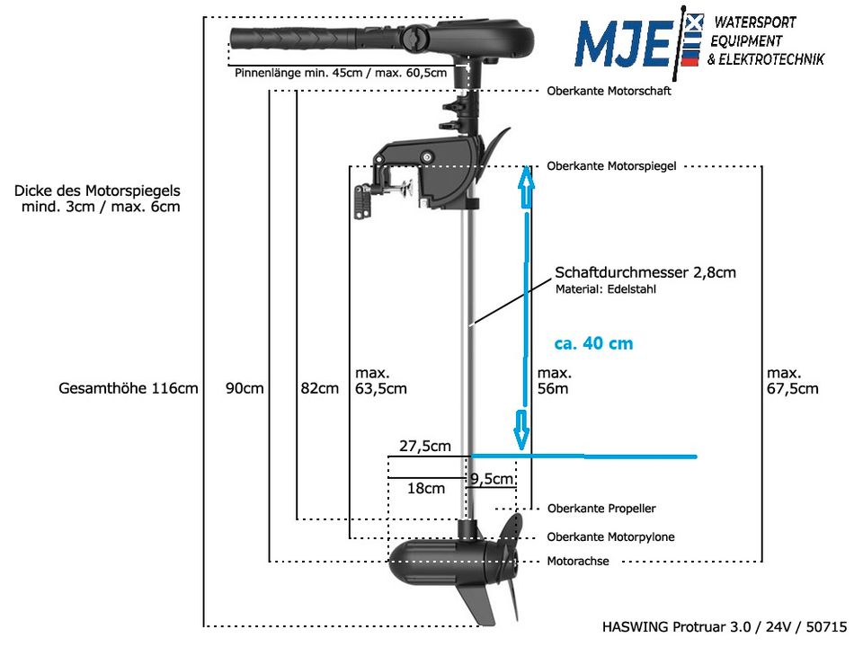 HASWING PROTRUAR 2.0 24 Volt ELEKTROBOOT ALUBOOT ANGELBOOT in Waldeck